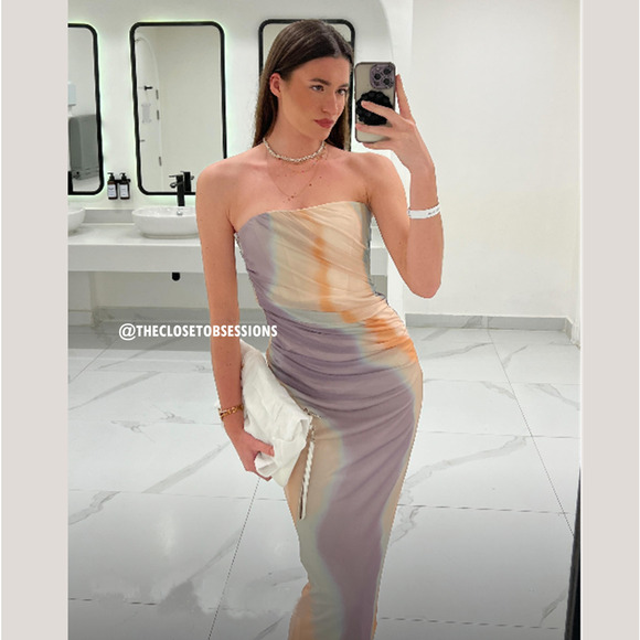 ZARA Ruched Midi Dress NWT - Picture 12 of 16